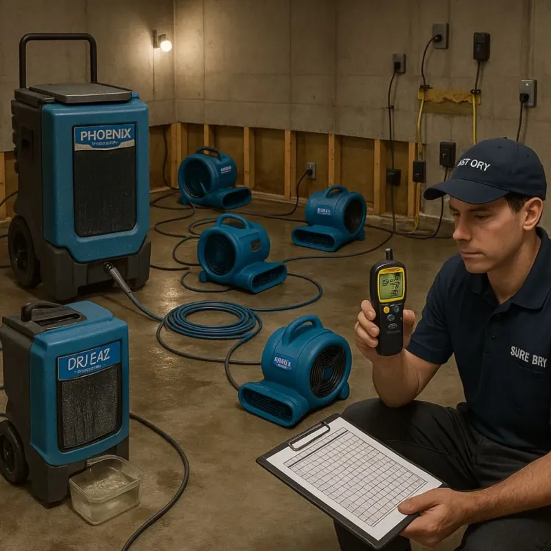 Structural Drying and Dehumidification process in Palmas, PR